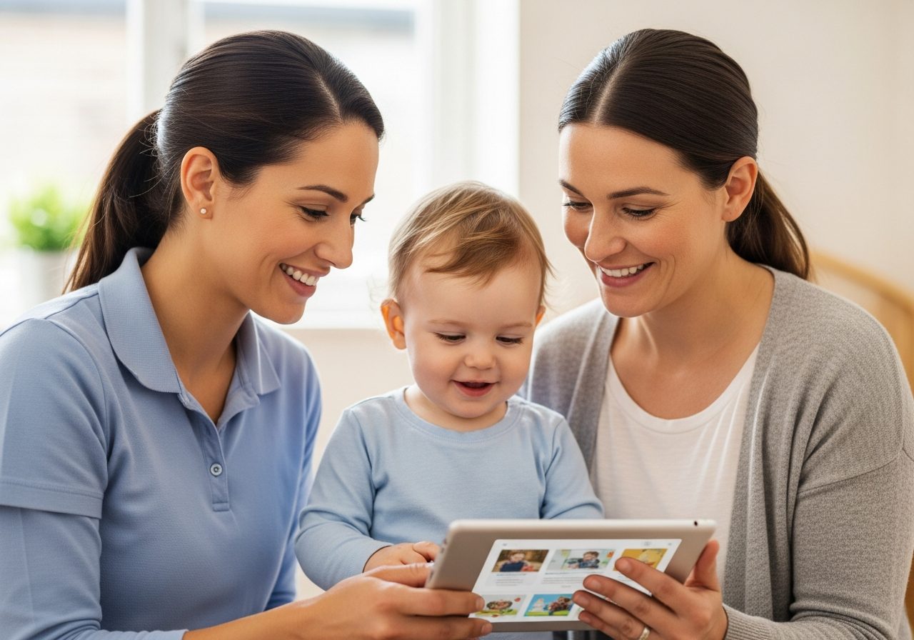 Childminder sharing with parent